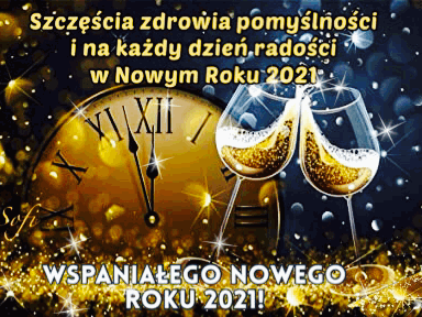 Błyszcząca kartka z życzeniami na nowy rok